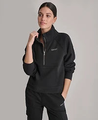 Dkny Sport Women's Studded-Logo Half-Zip Sweatshirt