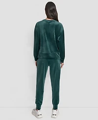Dkny Women's Platinum Velour Crewneck Sweatshirt