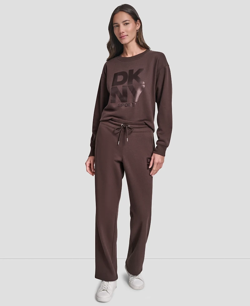 Dkny Women's Sport Stacked Transfer Logo Track Pants