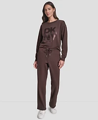 Dkny Women's Sport Stacked Transfer Logo Track Pants