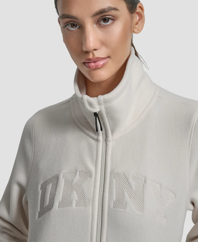 Dkny Women's Full-Zip Varsity Logo Top