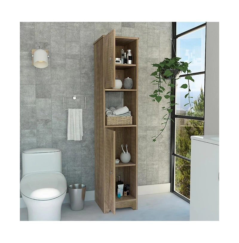 Tuhome Ibis Linen Cabinet Light Oak Mdf