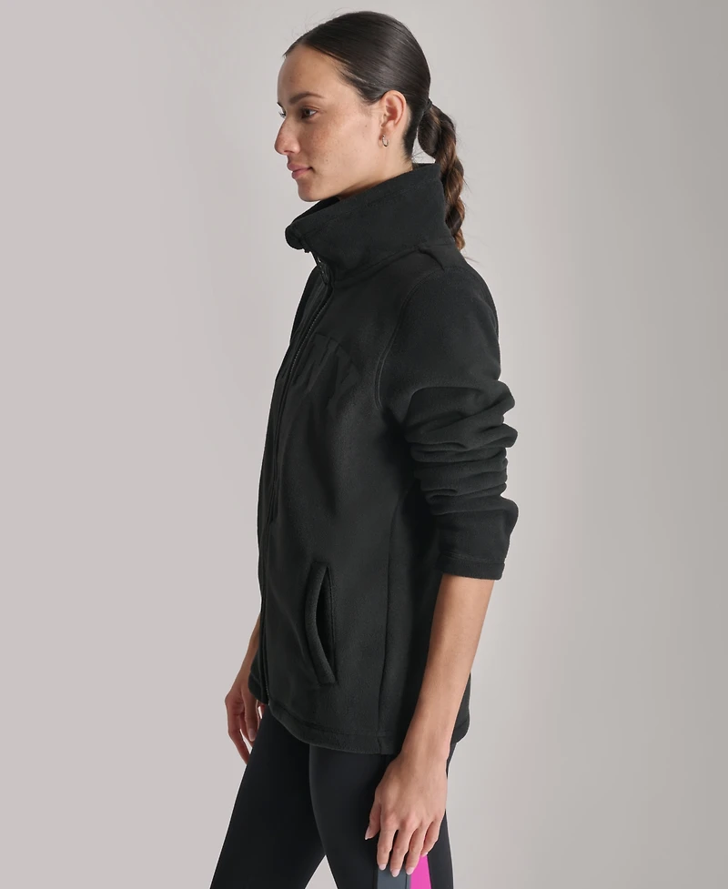Dkny Women's Full-Zip Varsity Logo Top