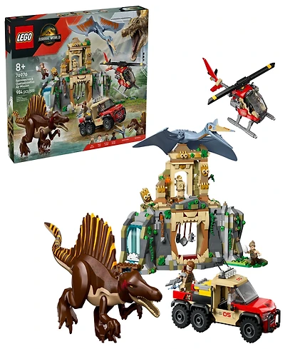 Lego Jurassic World Spinosaurus Quetzalcoatlus Air Mission Toy 76976, 984 Pieces