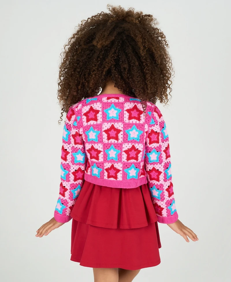 Rare Editions Little Girl Dress with Crochet Cardigan, 2 pc
