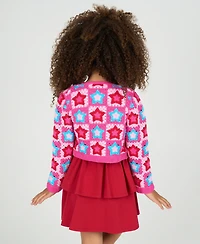 Rare Editions Little Girl Dress with Crochet Cardigan, 2 pc
