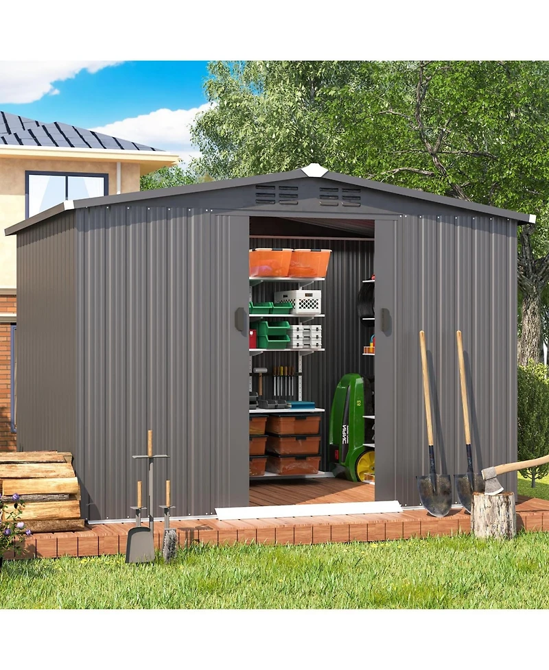 Aecojoy 8x6 Ft Outdoor Storage Tool Shed