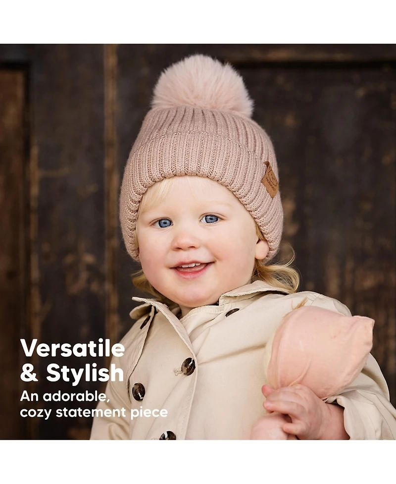 KeaBabies 2pk Baby Hats, Beanies, Newborn Hats for Girls, Boys, Winter Hat, 0-6 Months Infant Hat