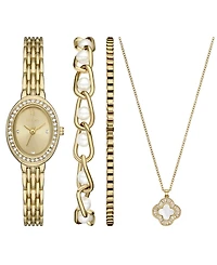 Folio Women's Quartz Three-Hand Gold Alloy Watch Set, 23mm