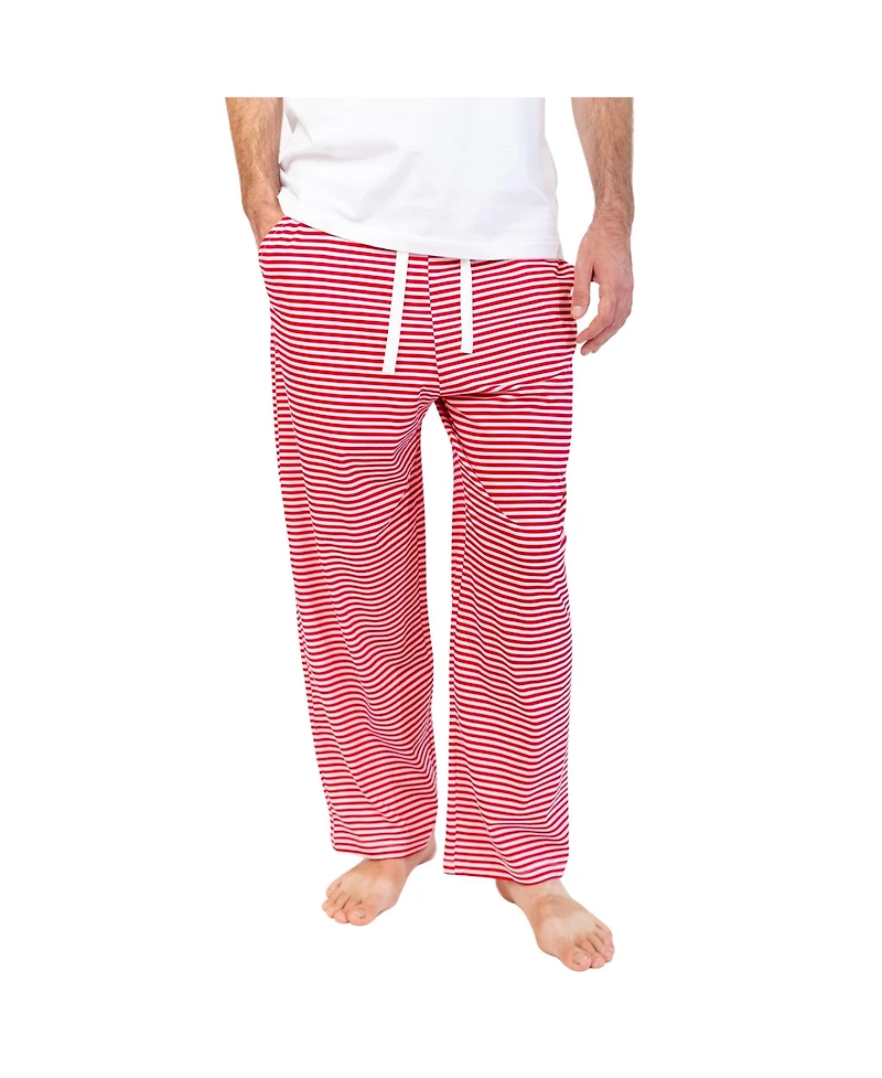 Sant and Abel Men's Red Stripe Jersey Pj Pants