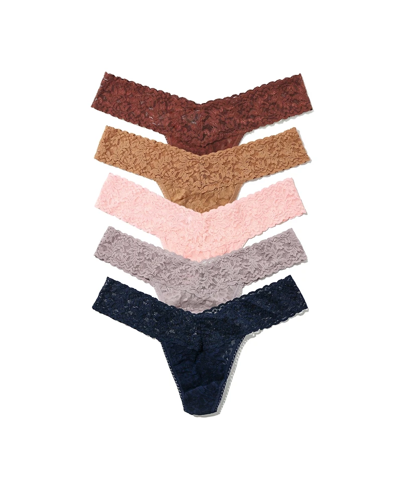 Hanky Panky Women's Signature Lace Low Rise Pack Thong Underwear