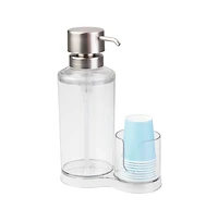 iDesign Mouthwash Caddy with Cup Holder - Clear/Brushed