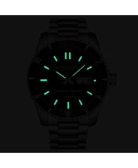 Stuhrling Men s Aquadiver 44mm Swiss Automatic Diver Watch, Black Dial, Rotating Bezel, Stainless Steel, 200M Water Resistant