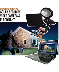 Maxsa Innovations Solar Security Video Camera And Spotlight - Black
