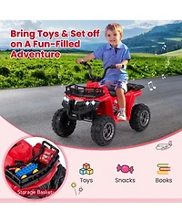 Kids Ride On Electric Atv 6V 4-Wheeler Quad Car with One-Button Start Tread Tires