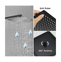3-Spray Patterns With 2.5 Gpm 10 in. Showerhead Wall Mounted Dual Shower Heads Valve Matte Black