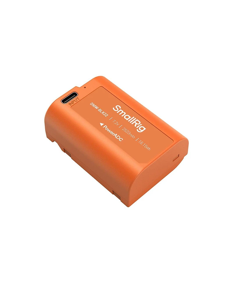 SmallRig Dmw-BLK22 18.15Wh 7.2V 2520mAh Usb-c Rechargeable Camera Battery, Orange