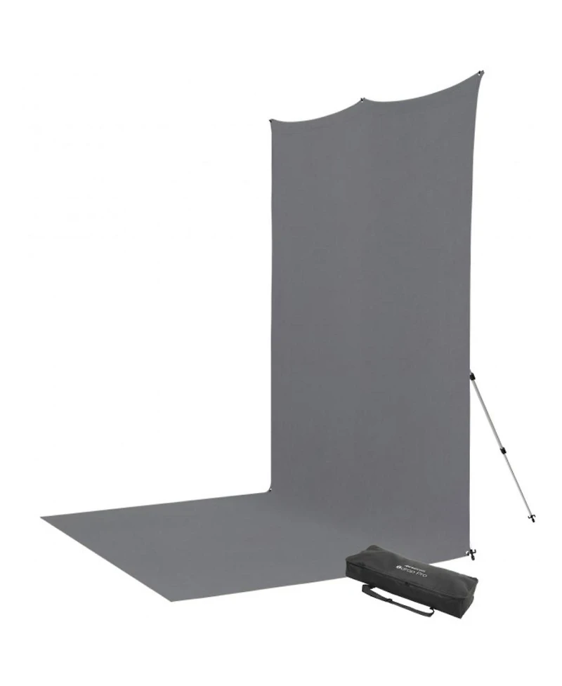 Westcott 8x13' X-Drop Pro Wrinkle-Resistant Backdrop Kit with Stand, Neutral Gray Sweep