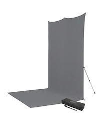 Westcott 8x13' X-Drop Pro Wrinkle-Resistant Backdrop Kit with Stand, Neutral Gray Sweep