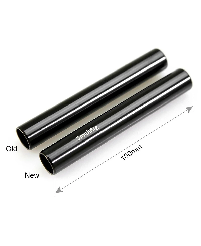 SmallRig 15mm Black Aluminum Alloy Rod Pair, M12 Thread, 4"