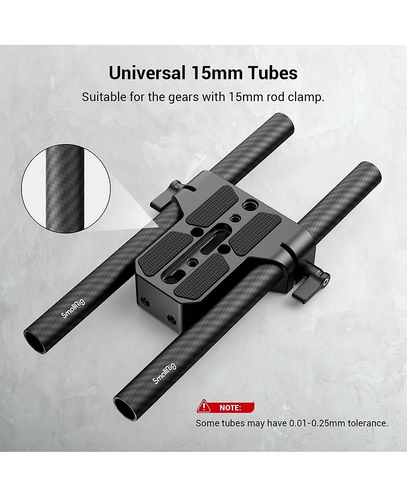 SmallRig 15mm Carbon Fiber Rod, 8", 2-Pack