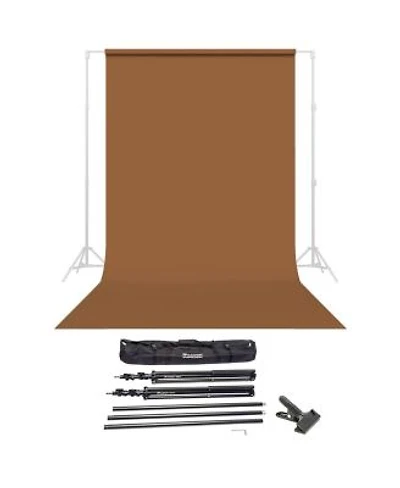 Savage Widetone Seamless Background Paper 86 X22 Wide X 36 Cocoa 80 Bundle With Flashpoint 10 Background Support System Air Cushioned Flashpoint