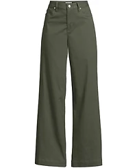 Lands' End Women's High Rise 5 Pocket Wide Leg Chino Pants