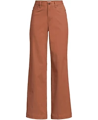Lands' End Women's High Rise 5 Pocket Wide Leg Chino Pants