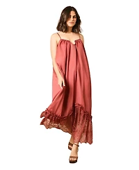 Oasis Babydoll Floaty Lace Detail Maxi Dress