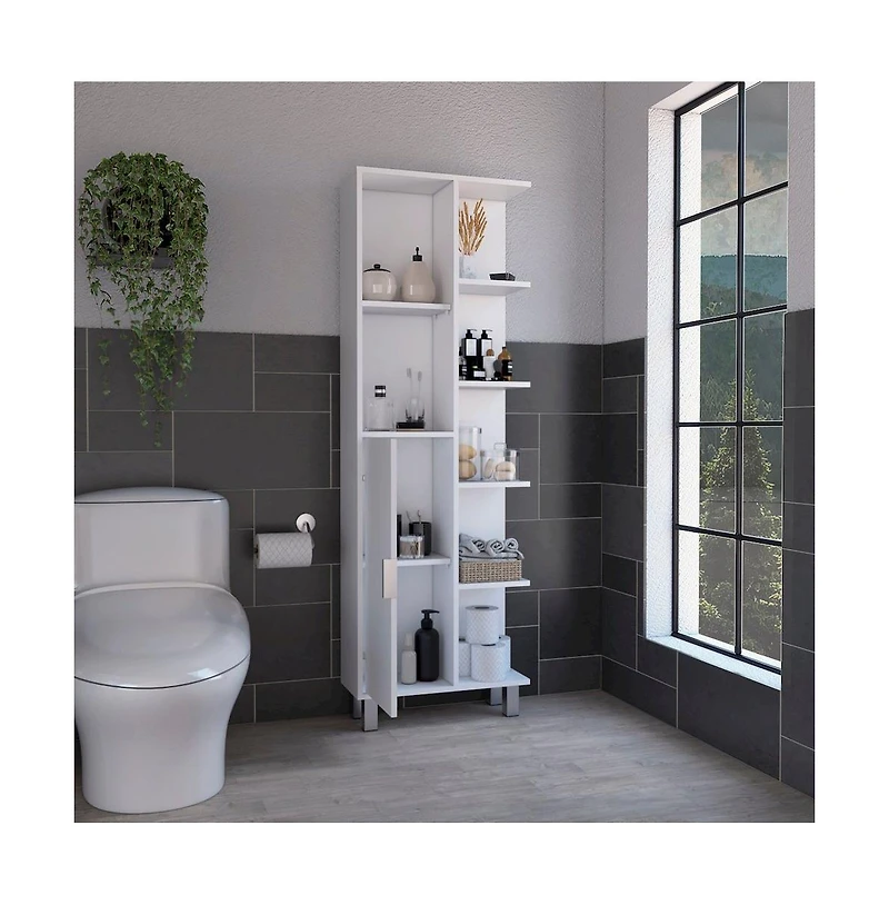 Tuhome Tain Linen Cabinet White Mdf