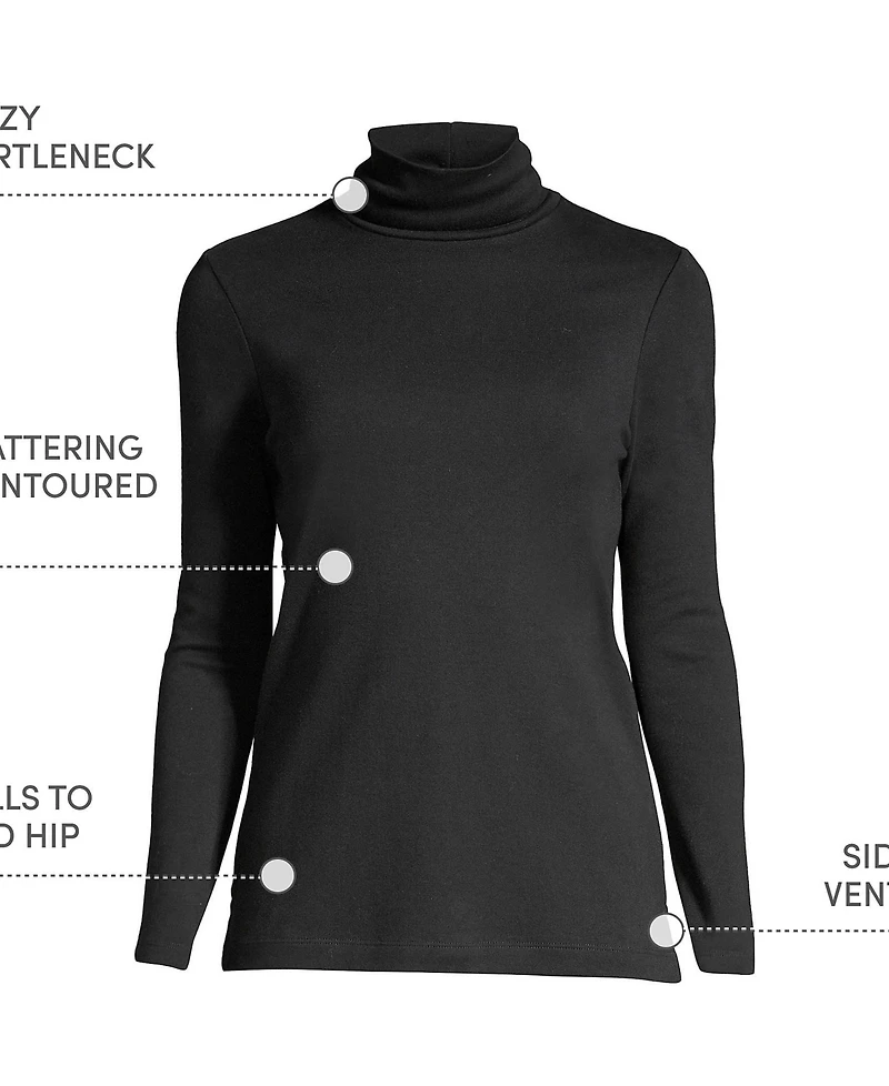 Lands' End Women's Plus Supima Cotton Fitted Long Sleeve Turtleneck