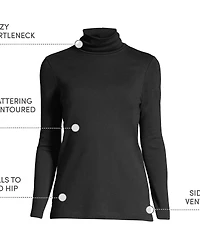 Lands' End Women's Plus Supima Cotton Fitted Long Sleeve Turtleneck