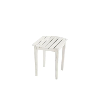 Jiallo White Solid Wood Side Table