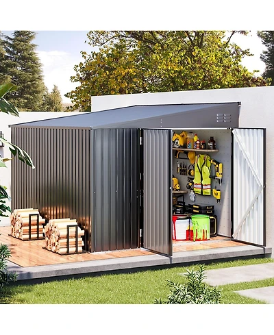 Aecojoy 8'x10' Lean to Shed Outdoor Storage Shed