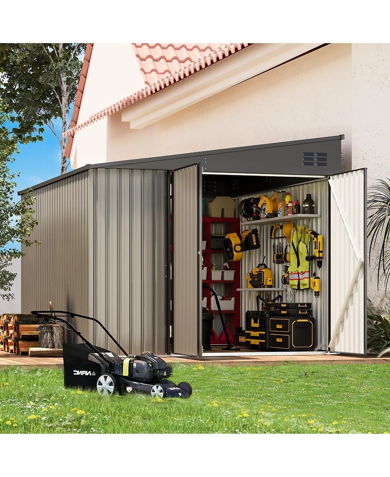 Aecojoy 8'x10' Lean to Shed Outdoor Storage