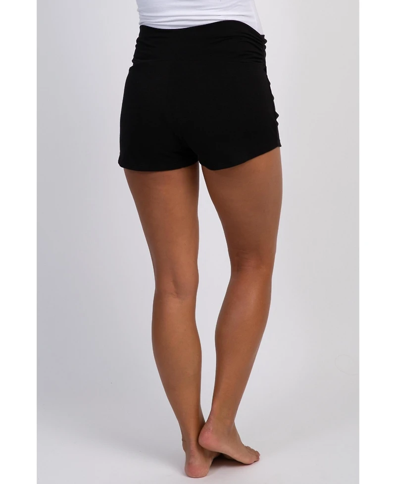 PinkBlush Black Ruched Side Maternity Lounge Shorts