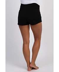 PinkBlush Black Ruched Side Maternity Lounge Shorts