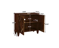 Casainc 33.6" Retro Wooden Storage Cabinet Symmetrical Geometric Display Cabinets
