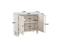 Casainc 33.6" Retro Wooden Storage Cabinet Symmetrical Geometric Display Cabinets