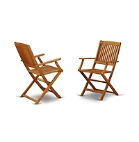 East West Furniture Wooden Patio Set Natural Oil