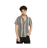 Campus Sutra Men's Zigzag-Knit Shirt