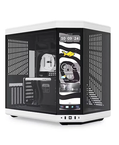 Hyte Hyte Y70 Touch Infinite Dual Chamber Atx Mid Tower Modern Aesthetic Case With Integrated 2.5K Lcd Touchscreen, Panda