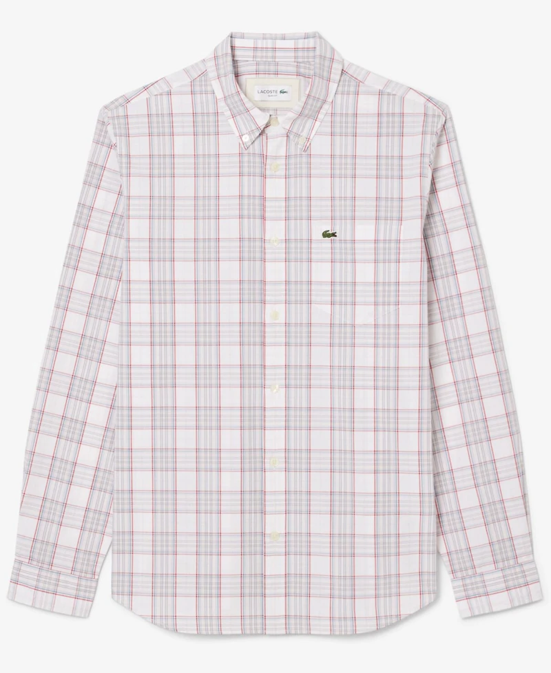 Lacoste Men's Slim Fit Stretch Plaid Shirt