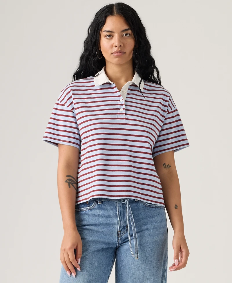 Levi's Women's Cotton Aries Rugby Polo Top