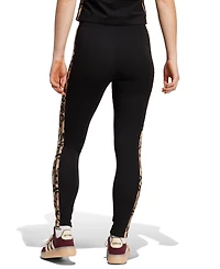 adidas Women's Leopard-Print Cotton-Blend High-Rise Leggings