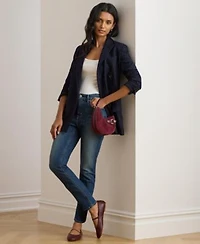 Lauren Ralph Lauren Womens High Rise Straight Ankle Jeans 0p 18