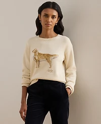Lauren Ralph Women's Intarsia-Knit Golden Retriever Sweater