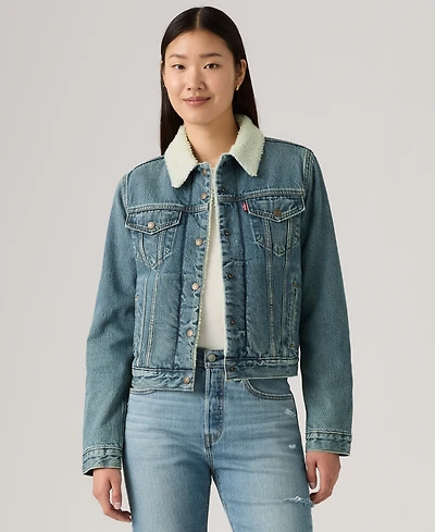 Levi's Women's Original Denim Trucker with Sherpa Lining