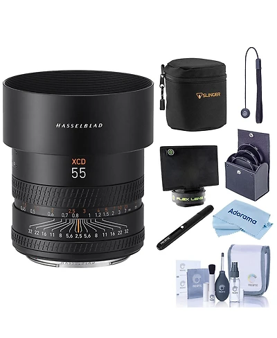 Hasselblad Xcd 55mm f/2.5 V Lens, Bundle with Soft Lens Case, 72mm Filter Kit, Lens Shade, Pen Lens Cleaner and Cleaning Kit