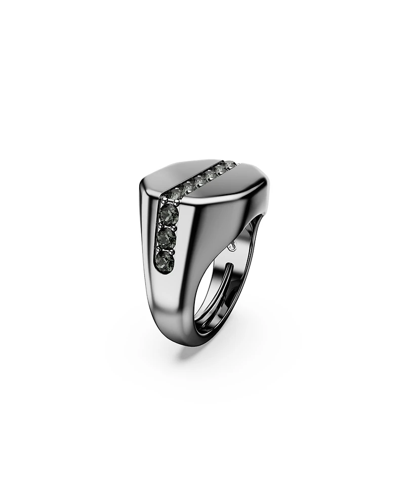 Swarovski Dextera Black Ruthenium Plated Octagon Ring